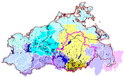 Übersichtskarte der Bearbeitungsgebiete des StAUN Neubrandenburg