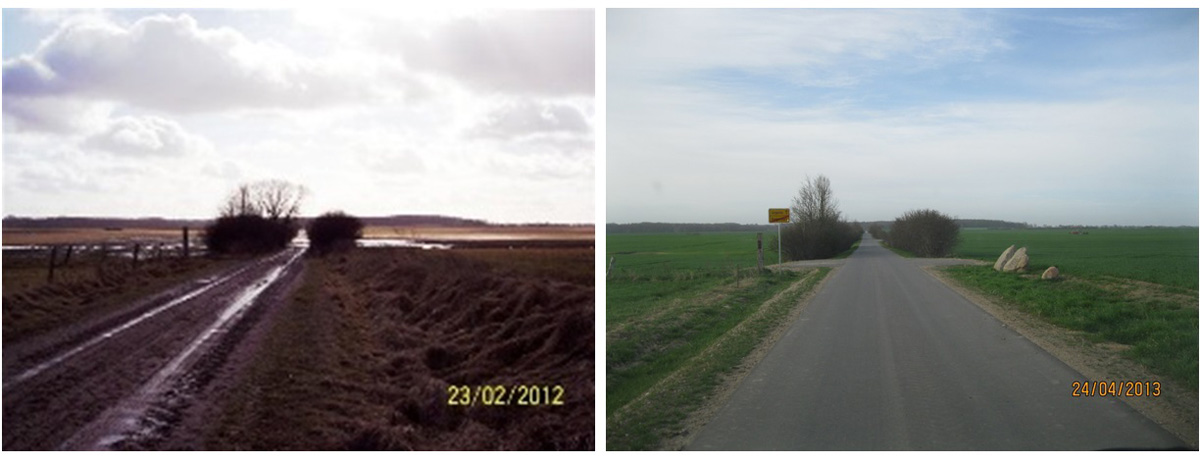 Vorher/Nachher ländlicher Wegebau in Faulenrost (2012)